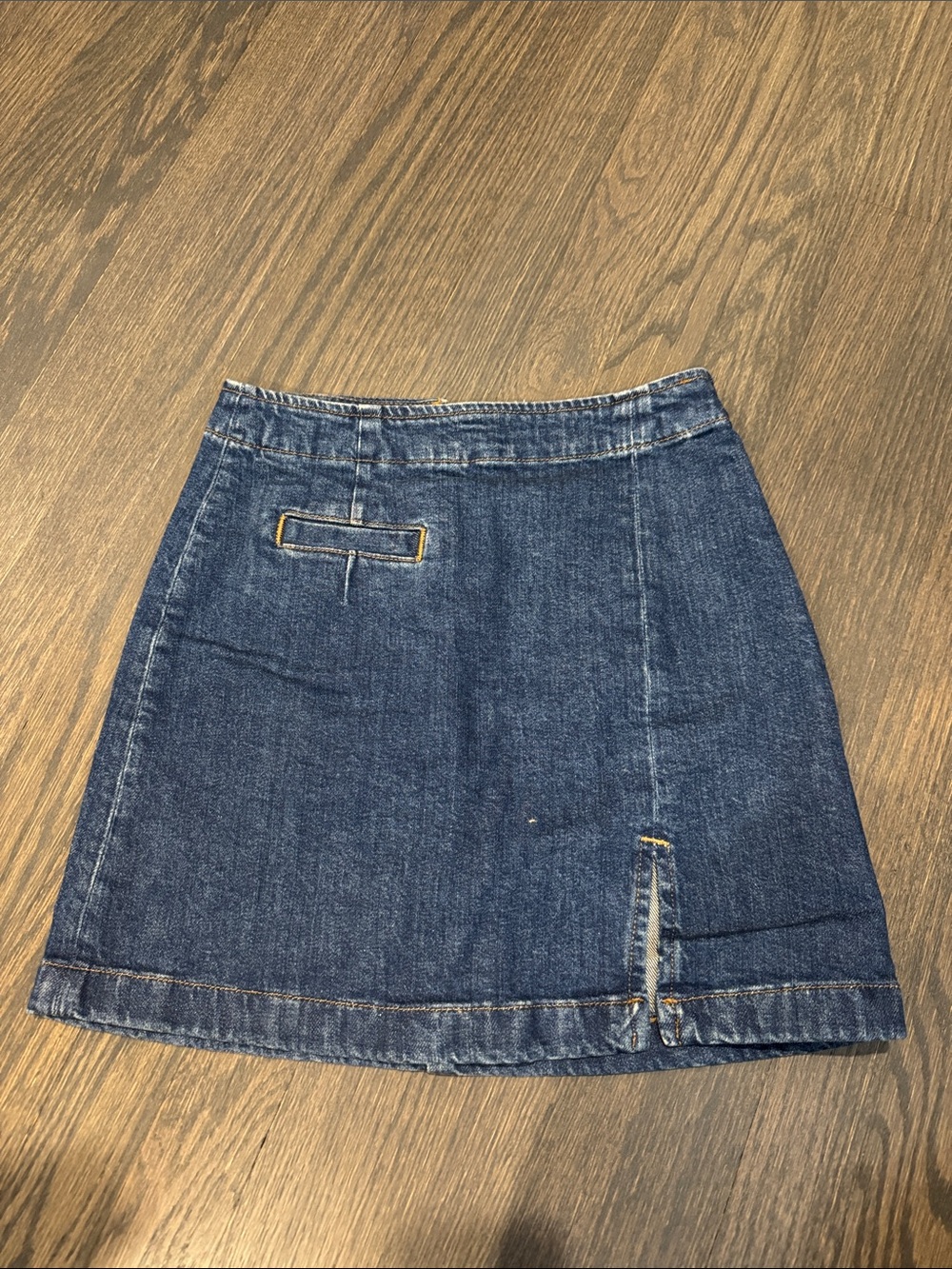 Reformation Dark Blue Denim Mini Skirt